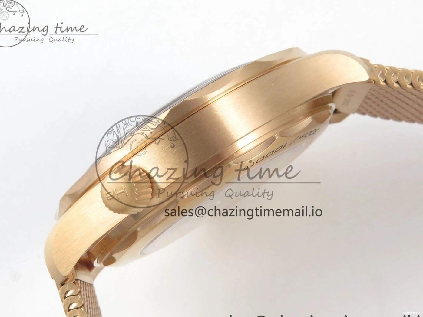 0226 Stylish Seamaster 300M Diver Rose Gold VSF 1:1 Best Edition Black Dial on Mesh Bracelet A 7662